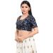 Picture of Statuesque Net & Silk Navy Blue Designer Blouse