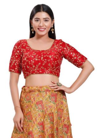 Picture of Radiant Net & Silk Crimson Designer Blouse