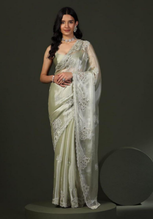 Picture of Admirable Crepe & Silk Dark Grey Saree