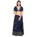 Picture of Taking Net & Silk Midnight Blue Designer Blouse