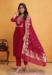 Picture of Enticing Silk Fire Brick Readymade Salwar Kameez