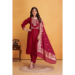 Picture of Enticing Silk Fire Brick Readymade Salwar Kameez