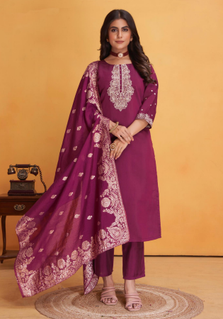 Picture of Statuesque Silk Brown Readymade Salwar Kameez