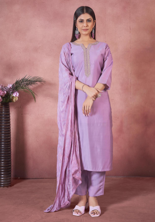 Picture of Statuesque Silk Rosy Brown Readymade Salwar Kameez