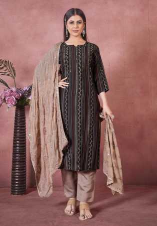 Picture of Comely Silk Black Readymade Salwar Kameez