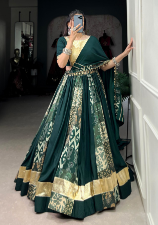 Picture of Sightly Rayon & Silk Dark Slate Grey Lehenga Choli