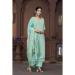 Picture of Chiffon & Organza Dark Sea Green Straight Cut Salwar Kameez