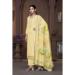 Picture of Chiffon & Organza Pale Golden Rod Straight Cut Salwar Kameez