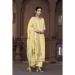 Picture of Chiffon & Organza Pale Golden Rod Straight Cut Salwar Kameez