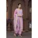 Picture of Chiffon & Organza Plum Straight Cut Salwar Kameez