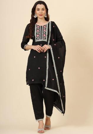 Picture of Graceful Silk Black Readymade Salwar Kameez