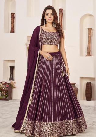 Picture of Beauteous Georgette Maroon Lehenga Choli