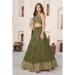 Picture of Enticing Georgette Dark Olive Green Lehenga Choli