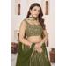 Picture of Enticing Georgette Dark Olive Green Lehenga Choli