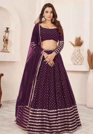 Picture of Marvelous Georgette Dark Olive Green Lehenga Choli