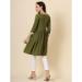 Picture of Fine Rayon Dark Olive Green Kurtis & Tunic