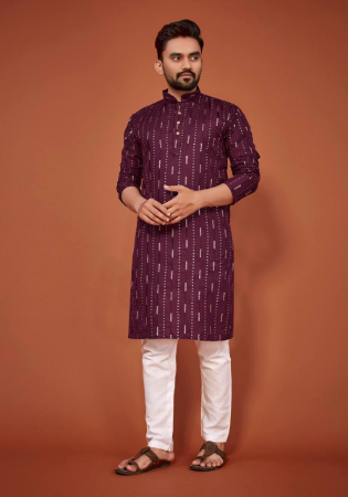 Picture of Alluring Cotton Brown Kurtas