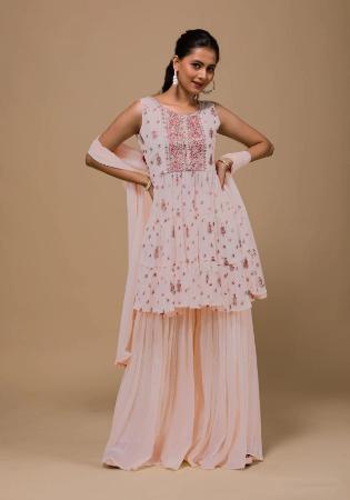 Picture of Fine Georgette Rosy Brown Anarkali Salwar Kameez