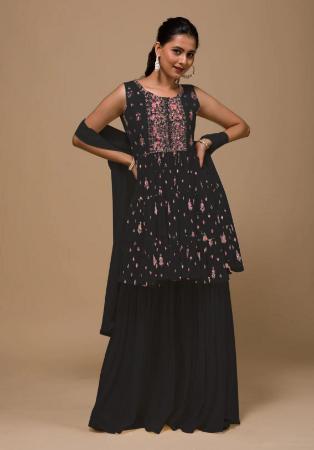 Picture of Sightly Georgette Black Anarkali Salwar Kameez