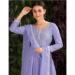 Picture of Georgette Light Slate Grey Straight Cut Salwar Kameez