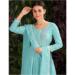 Picture of Georgette Cadet Blue Straight Cut Salwar Kameez