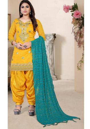 Picture of Chiffon Dark Orange Straight Cut Salwar Kameez