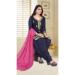 Picture of Chiffon Dark Slate Grey Straight Cut Salwar Kameez