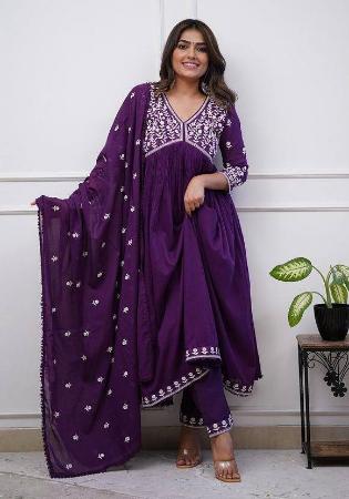 Picture of Excellent Chiffon Purple Readymade Salwar Kameez