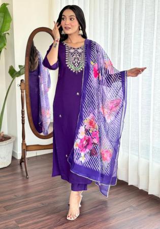 Picture of Chiffon Midnight Blue Readymade Salwar Kameez