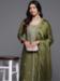 Picture of Chiffon Dark Olive Green Readymade Salwar Kameez