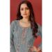 Picture of Georgette Slate Grey Straight Cut Salwar Kameez