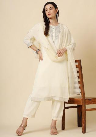 Picture of Wonderful Silk Beige Readymade Salwar Kameez