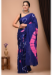 Picture of Comely Satin Dark Slate Blue Saree