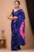 Picture of Comely Satin Dark Slate Blue Saree