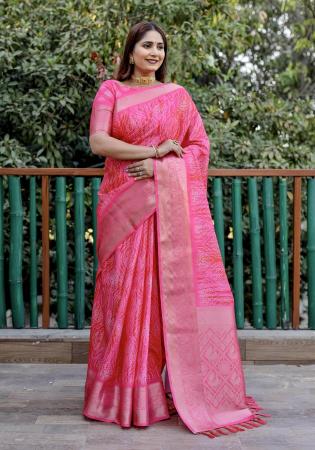 Picture of Ravishing Silk Hot Pink Saree