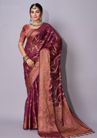 Picture of Elegant Organza Indian Red Saree