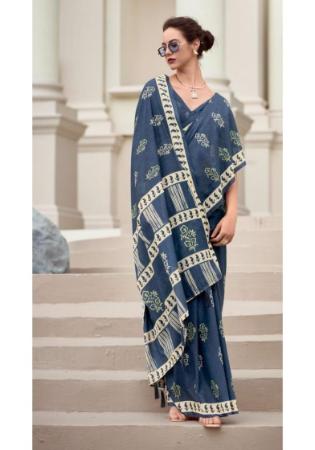 Picture of Alluring Silk Dark Slate Grey Saree