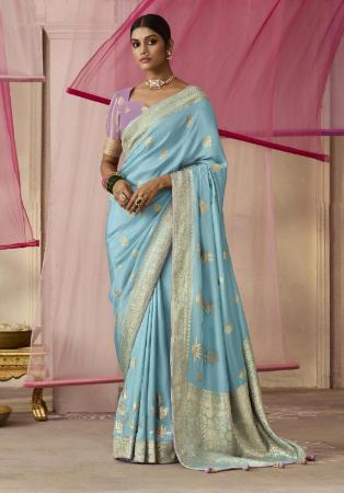 Picture of Sublime Silk Cadet Blue Saree