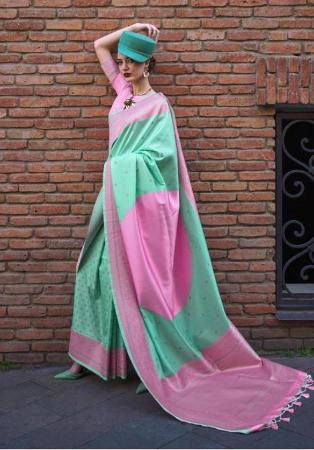 Picture of Amazing Silk Medium Aqua Marine Saree