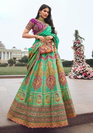 Picture of Sightly Silk Cadet Blue Lehenga Choli