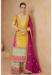 Picture of Chiffon Golden Rod Straight Cut Salwar Kameez