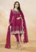 Picture of Net & Silk Dark Red Straight Cut Salwar Kameez