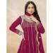 Picture of Net & Silk Dark Red Straight Cut Salwar Kameez