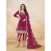 Picture of Net & Silk Dark Red Straight Cut Salwar Kameez