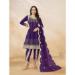 Picture of Net & Silk Purple Straight Cut Salwar Kameez