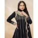 Picture of Net & Silk Black Straight Cut Salwar Kameez