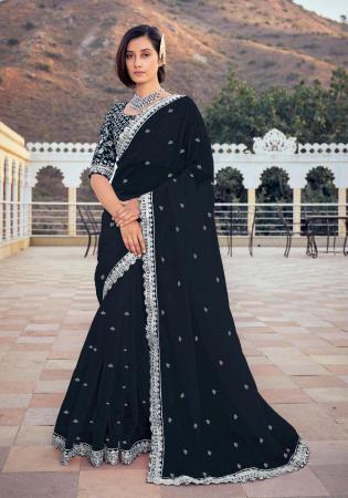 Picture of Admirable Silk & Organza Dark Slate Grey Saree