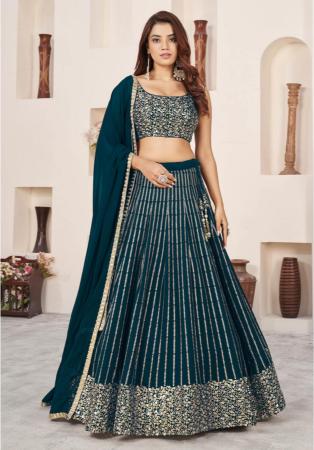 Picture of Fine Georgette Sea Green Lehenga Choli