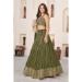 Picture of Wonderful Georgette Dark Olive Green Lehenga Choli