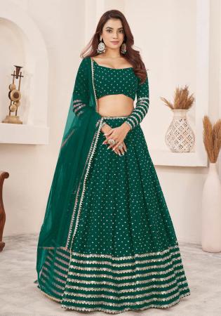 Picture of Amazing Georgette Dark Green Lehenga Choli